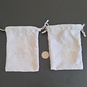 Kendra Scott Light Gray Suede Drawstring Jewelry Pouches - Pair